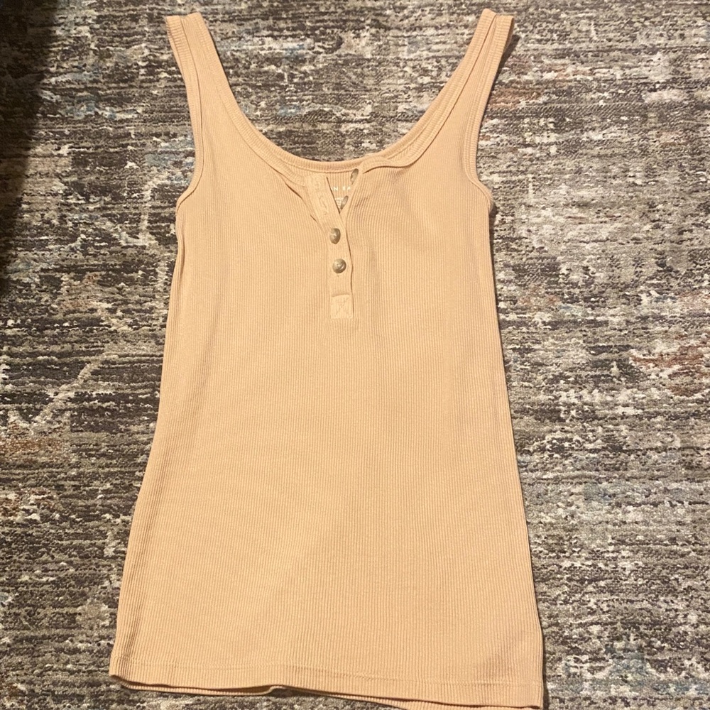 American Eagle Outfitters Tan Ribbed Top